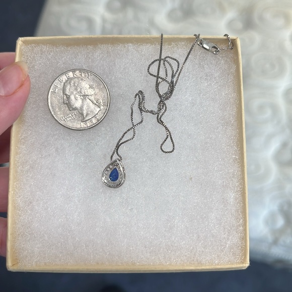 925 sapphire dainty necklace - Picture 5 of 5